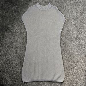 Athleta Merino Extra Fine Wool Gray Knit Midi Dress EUC size large